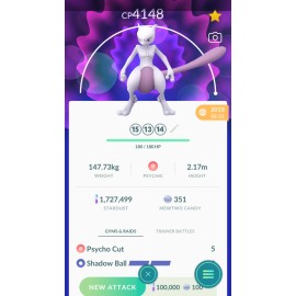 Pokémon Trade Go - Mewtwo Level 40 for PVP Master League
