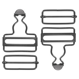 DTGN 38mm/1.5" Overall Buckles - 2 Sets - Good for Jeans Bib Pants - Metal Suspender Buckle W/Rectangle Buckle Slider - Gun-black