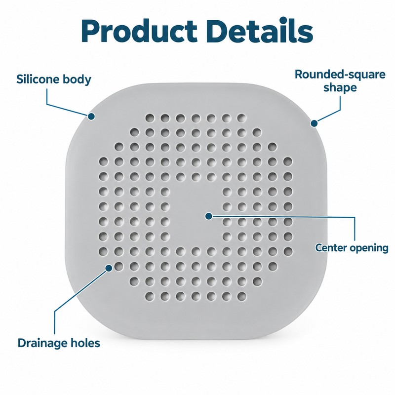 Silicone Drain Hair Catcher for Sink & Shower – Flexible