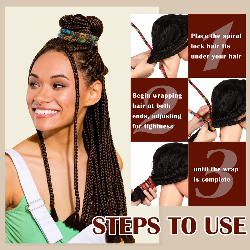 2 Lazos de Pelo con Cierre en Espiral Soportes para