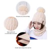 IYEBRAO Womens Winter Knit Beanie Hat Scarf Set for Girl