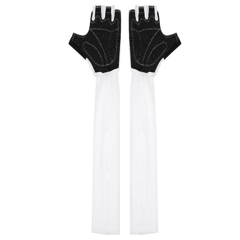 A Pair White Elastic Polyurethane Outdoor Cycling Anti Skid Sunscreen