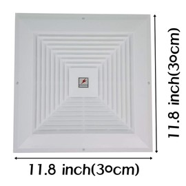 CLAIRLA - Return Air Flow Reinforced Plastic Fan Grille, Sidewall and Ceiling, Vent HVAC Duct grilles Cover Diffuser Square Decorative Covers 11.8"x11.8" (30Wx30L(cm))