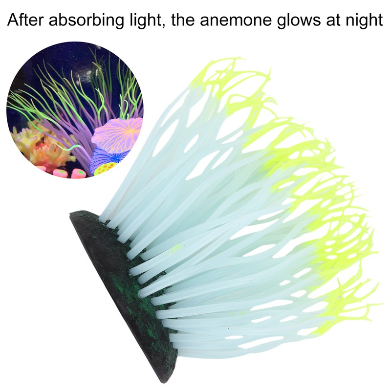 Aquarium Anemone Realistic Luminous Silicone Sea Anemone for Fish Tank