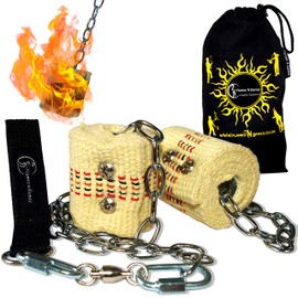STARTER Fire Poi Set by Flames N Games - 50mm Wicks + Travel Bag! by Flames 'N Games Fire Poi