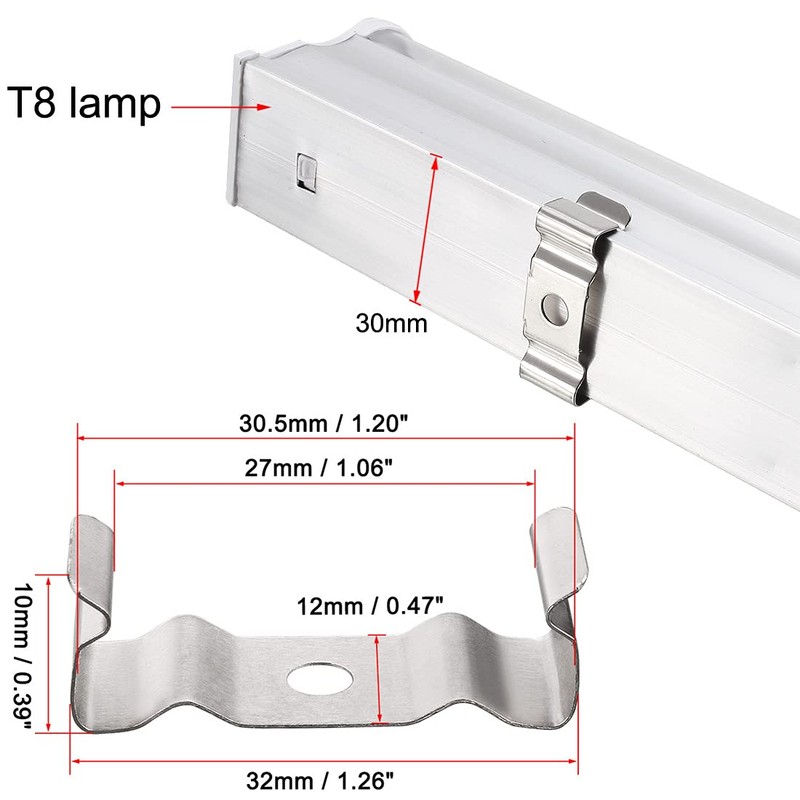 uxcell T8 Clips Bracket Hanger for Integrated Tube Light Fixture,