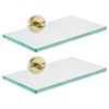 JQK Bathroom Glass Shelf Gold, Tempered Glass Shower Storage 8