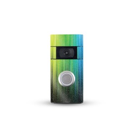 MightySkins Glossy Glitter Skin Compatible with Ring Video Doorbell (2nd Generation) - Rainbow Streaks | Protective, Durable High-Gloss Glitter Finish | Easy to Apply