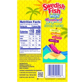 Needzo Mini Tropical Swedish Fish Theater Boxes, Assorted Fruit Flavored Gummies, Beach Theme Party Favor, 3.5 Ounces (Pack of 3)