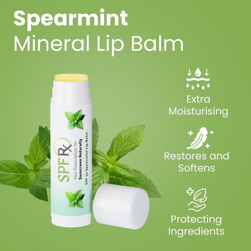 SPF Rx, SPF 30 Spearmint Sunscreen Lip Balm Broad Spectrum