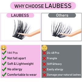 LAUBESS Magnetic Eyelashes with Applicator 2 Pair No Glue Needed Natural Look Magnetic Lashes Easy to Wear and Remove(L0)