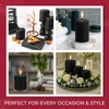 Biedermann & Sons 45-Hour Long Burning Unscented Pillar Candles, Black,