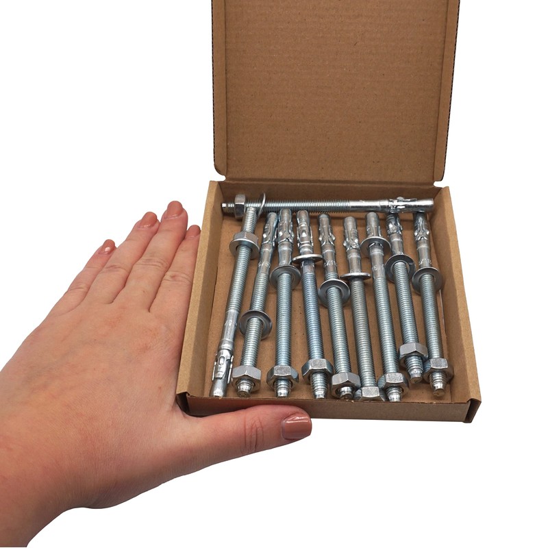 SKIR'CO (10 pcs) Wedge Anchors M8 x 115 mm, Metal