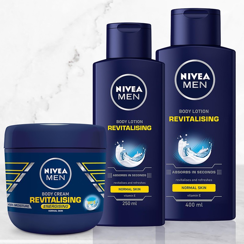 Nivea Revitalising Men Body Cream for Normal Skin 400ml (Pack