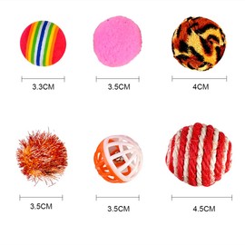 Goldge Cat Toy, Interactive 16 Pieces Cat Toy Mice Balls Feather Sticks for Interactive Kitty