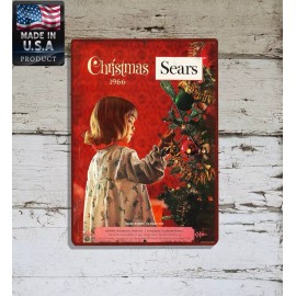 Blackwater Trading 1966 Sears Christmas Wish Book Cover Reproduction 9"x12" Metal Door Wreath Sign
