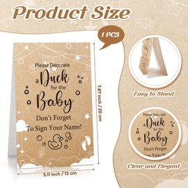Seenelling 45 Pcs Baby Shower Decorate Ducks Game Set Includes Baby Shower Game Sign 32 DIY White Blank Rubber Ducks 12 Paint Marker for Gender Revel(Flower)