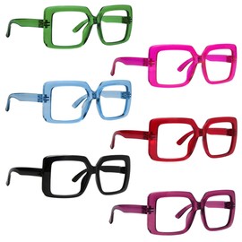 Gr8Sight 6-Pack Huge Reading Glasses for Women with Screwless Spring Hinges Ladies Oversized Readers +1.25