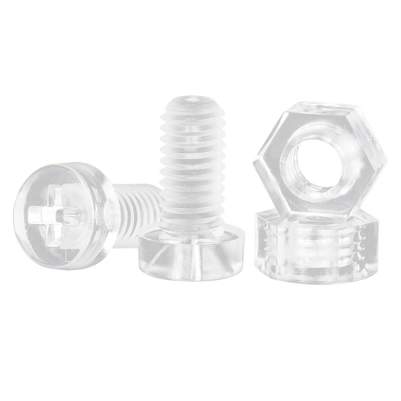 Qrity 20 PCS Plastic Bolts and Nuts Set, M4x10mm Flat