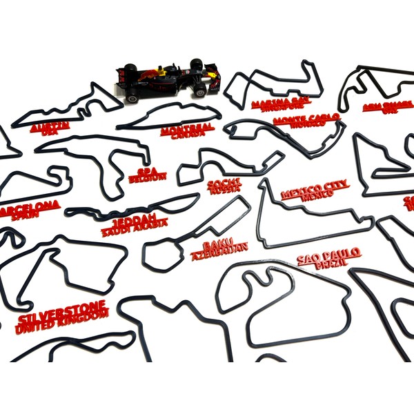FULL COLLECTION OF 23 CIRCUITS Formula 1 Circuit Wall Art