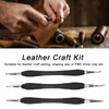 Fyearfly 3-Piece Leather Carving Tools, Leather Craft Leather Carving Tool,