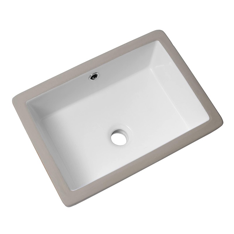 17 Inch Undermount Bathroom Sink - GhomeG 17"x12" White Rectangle