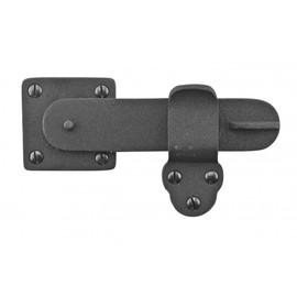 Renovators Supply Manufacturing Door Latch 5 3/4 in. Black Wrought Iron Gate Latch/Barn Door Latch Lock with Mounting Hardware