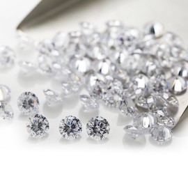 GEPAS 5A 500pcs Round Brilliant Cut 1-3mm Cubic Zirconia Loose Stones White Color CZ Zirconia Gemstone For Jewelry Making (1.8mm 500pcs)