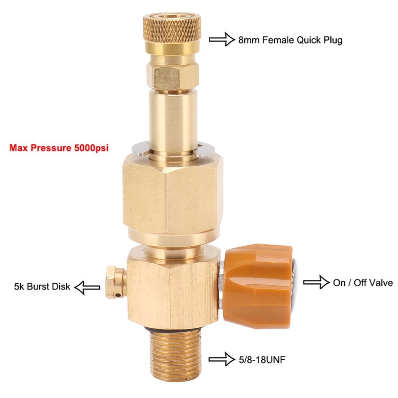 CO2 Tank Refill Valve 5/8‑18unf Brass CO2 Cylinder High Pressure