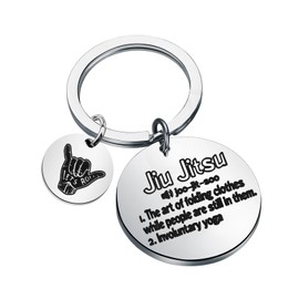 Lywjyb Birdgot Brazilian Jiu-Jitsu Keychain Gift BJJ Gift for Jiu-Jitsu Lover Player Coach Combat Sport Gift (Jiu Jitsu Key CA)