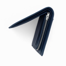 BullWallets Premium Handmade Leather Wallets for Men – Slim Bifold, RFID Blocking, YKK Excella Zipper (Full-Grain Nappa Leather, Blue Nappa Leather – Monotone Finish)