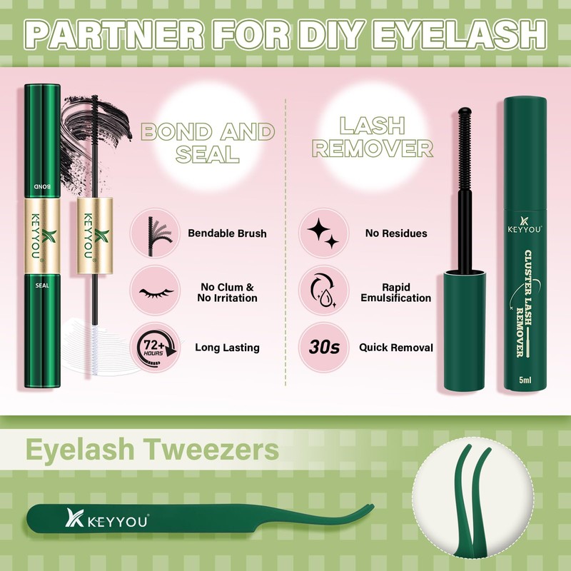 KEYYOU Fairy Chispa Lash Clusters Kit Lash Extension Kit D