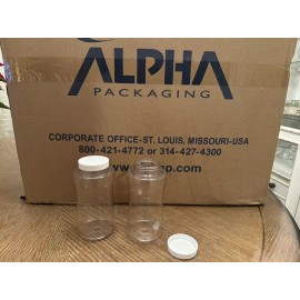 Pretium Plastics - Alpha packaging 16 fl oz - 500ml PET Pinch Waist Clear Bottles - 140 Bottles With Lids!! New