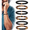 Yadoca 8 mm Bracelets for Men Women Tiger Eye Stone
