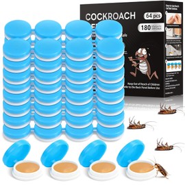64 Pack Cockroach Gel, Upgraded Indoor Roach Gel Fast-Acting & Long-Lasting, Easy to Apply Kitchen Bathroom Basement Indoor, No Mess
