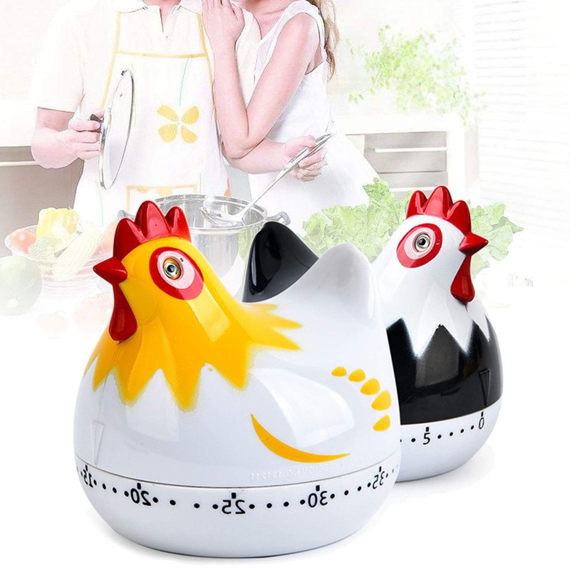 Chicken Kitchen Timer Mechanical Rotating Cooking Timer Cute 55 Minutes