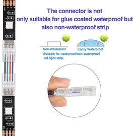 SHAOYAYAZHANG 6PCSLED Strip Connector 4-Pin 8 mm Angle Adjustable Connector Compatible with 3528 5050 Waterproof / Non-Waterproof RGB LED Strip, Colour