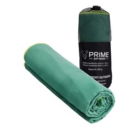 Prime Art Wood® Microfibre Hand Towels Set of 2 (70 x 140 cm and 40 x 80 cm) Quick-Dry, Extremely Absorbent, Ultralight Travel Towel Set with Bag - Ideal for Outdoor, Travel, Camping, green, 200x100cm