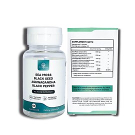 HEALTH FIXER Ashwagandha with Sea Moss, Black Pepper Extract & More | All in one Energy Capsules| 7 in 1 Supplemet - 30 Servings, 60 Capsules