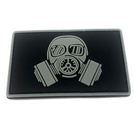 Patch Nation Gas Mask PVC Airsoft Paintball Velcro Emblem Badge Patch (Grey)