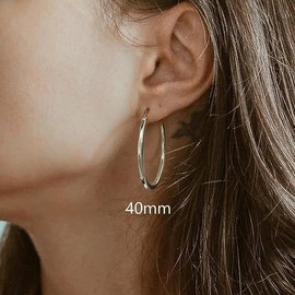 Dochais Gold Hoop Earrings for Women 14K Real Gold Plated Hoop with 925 Sterling Silver Post, Alloy Steel