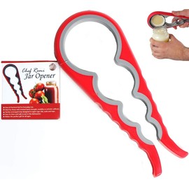 Chef Remi Jar Opener & Non-Slip Gripper | Bottle Opener for Lids & Caps - Jar Opener is Sturdy for Weak Hands, Arthritis and Elderly