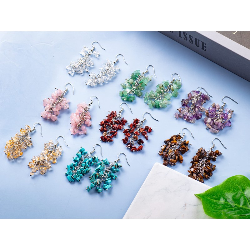 Pendientes de cristal, Acero inoxidable, estilo-8