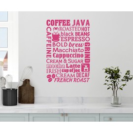 32"x24" Coffee Collage Java Caffeine Espresso French Roast Decaf Cappaccino Macchiato Brew Cream Sugar Latte Mocha Irish Drink Kitchen Wall Decal Sticker Art Mural Home Decor