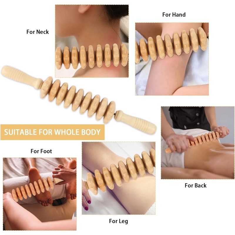 Machomby 2 Pcs Wooden Gua Sha Tools Lymphatic Drainage Tool