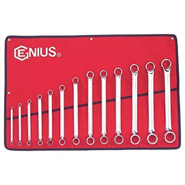 Genius Tools 13 Piece Metric Double Ended Offset Ring Wrench Set (Mirror Finish) DE-713M