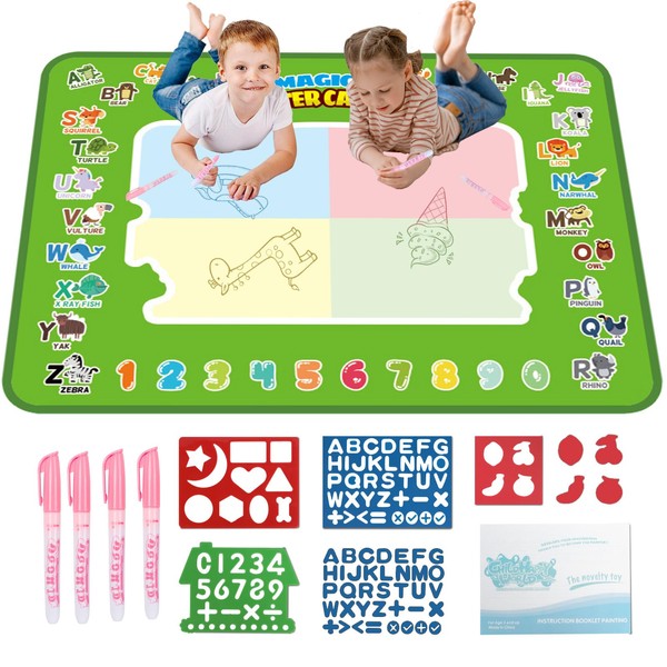 Alphabet Water Doodle Mat for Toddler, 80x60cm Drawing Mat Toys