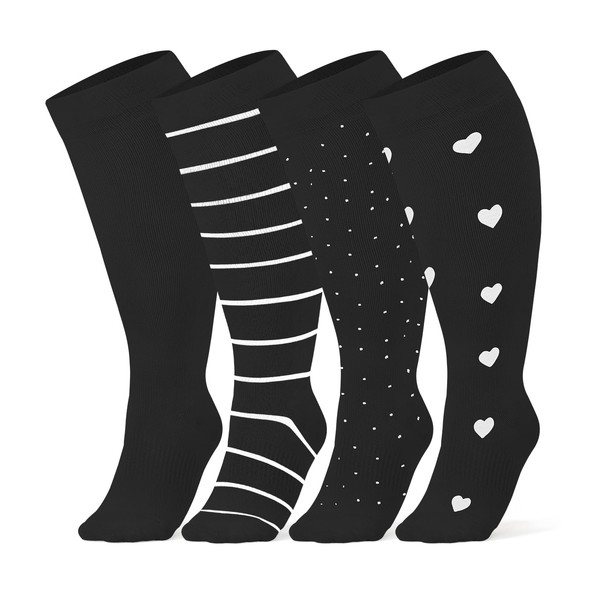 Breslatte Wide Calf Compression Socks for Women Men Plus Size