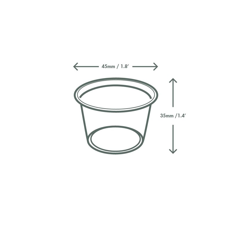Vegware Plant-Based Compostable 1oz PLA Cold Portion Pot (Case of