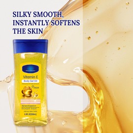 BloomBelle Vitamin E Oil for Skin, Moisturizing Massage Body Oil for Women, VIT E Essential Oil for Body & Face, Hair, Scalp, Scar, Dry Skin, Anti-Aging & Firming Bio Oil Gel 200ml